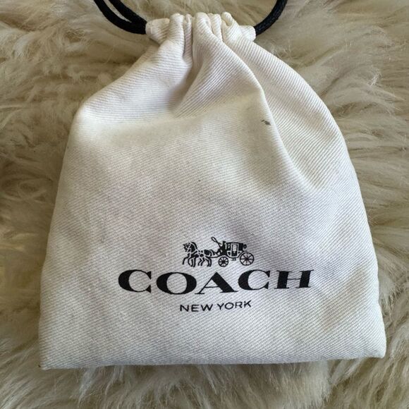 NWT Coach Open Circle Necklace And Tea Rose Stud Earrings Set - Picture 6 of 8